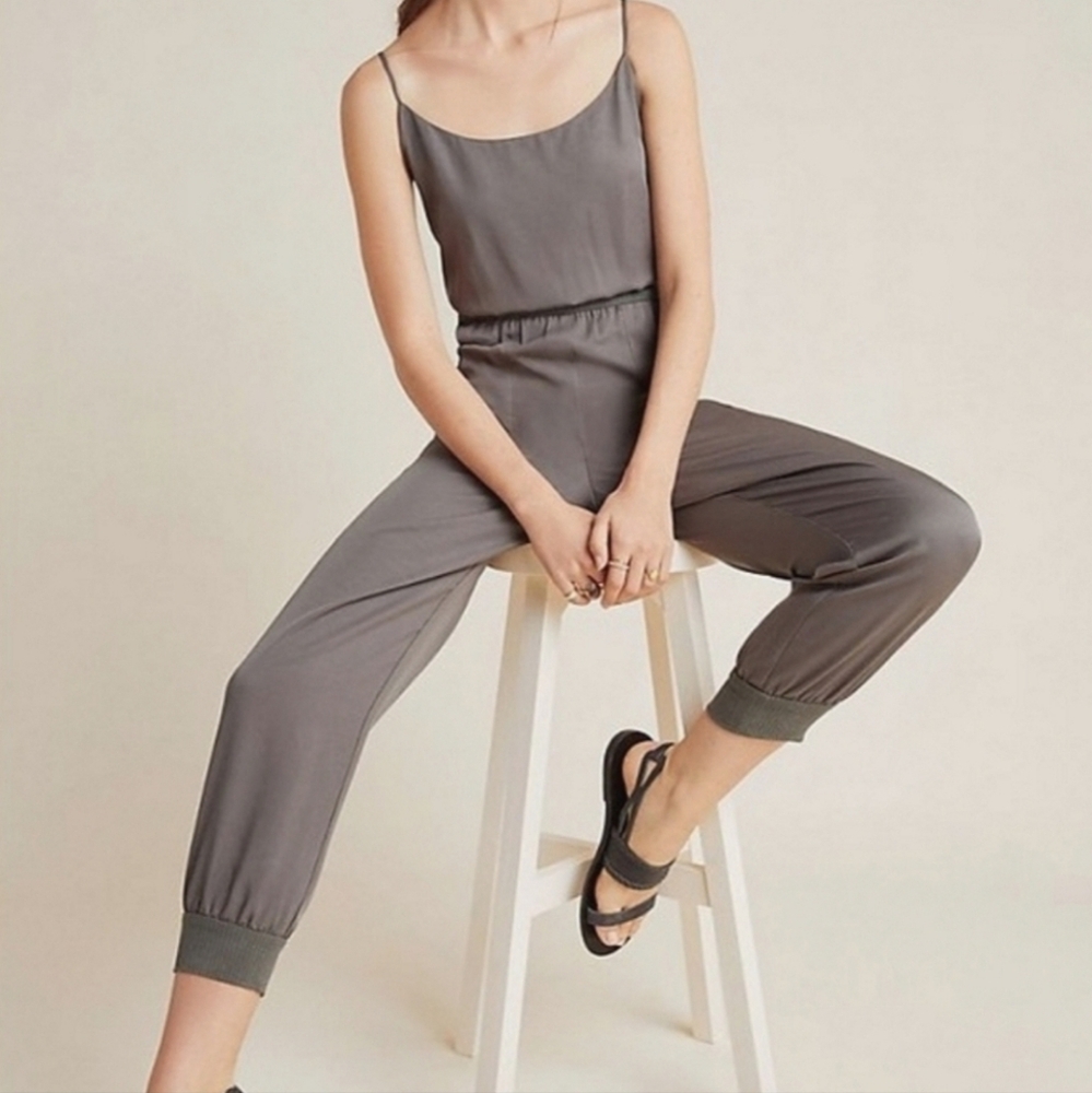 Anthropologie Nisa Jogger Jumpsuit Women's Size M Lyocell Drop Crotch Lightweigh